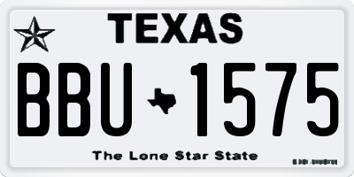 TX license plate BBU1575