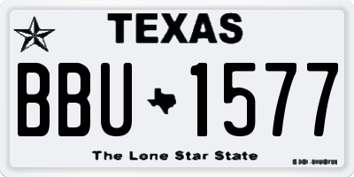 TX license plate BBU1577