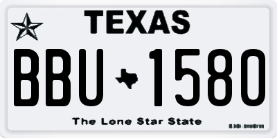 TX license plate BBU1580