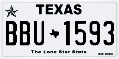 TX license plate BBU1593