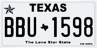 TX license plate BBU1598