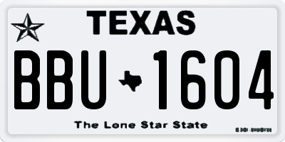 TX license plate BBU1604