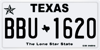 TX license plate BBU1620