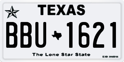 TX license plate BBU1621