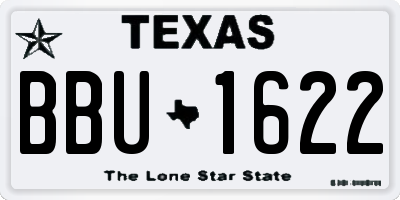 TX license plate BBU1622