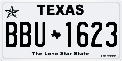 TX license plate BBU1623
