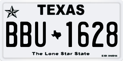 TX license plate BBU1628