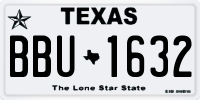 TX license plate BBU1632