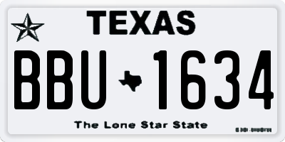 TX license plate BBU1634