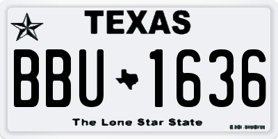 TX license plate BBU1636