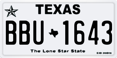 TX license plate BBU1643