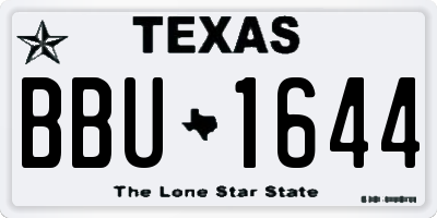 TX license plate BBU1644