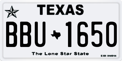 TX license plate BBU1650