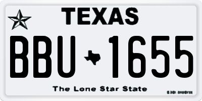 TX license plate BBU1655