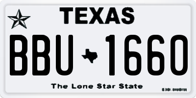 TX license plate BBU1660