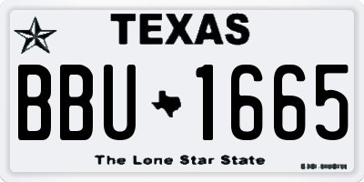 TX license plate BBU1665