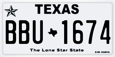 TX license plate BBU1674