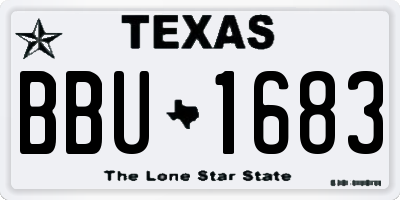 TX license plate BBU1683