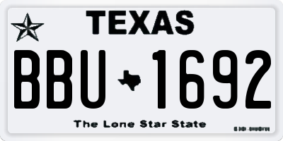 TX license plate BBU1692