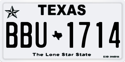 TX license plate BBU1714