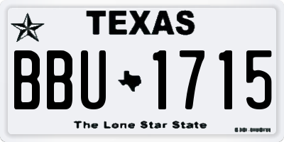 TX license plate BBU1715