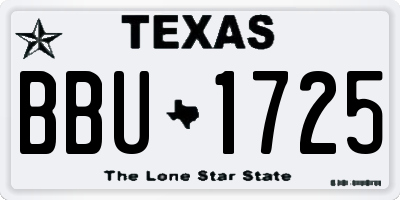 TX license plate BBU1725