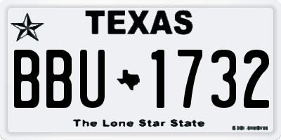 TX license plate BBU1732
