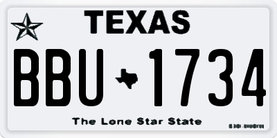 TX license plate BBU1734