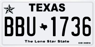 TX license plate BBU1736