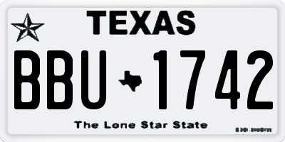 TX license plate BBU1742