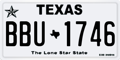 TX license plate BBU1746