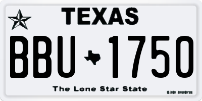 TX license plate BBU1750
