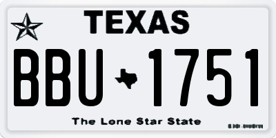 TX license plate BBU1751