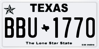 TX license plate BBU1770