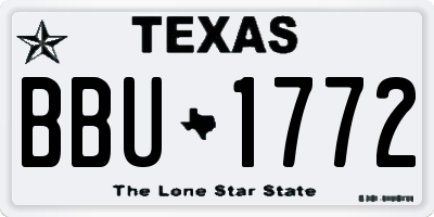 TX license plate BBU1772