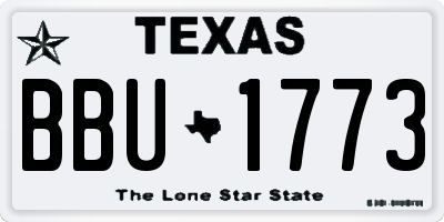 TX license plate BBU1773