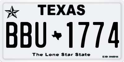 TX license plate BBU1774