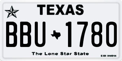 TX license plate BBU1780