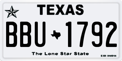 TX license plate BBU1792