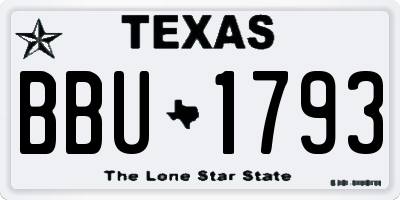 TX license plate BBU1793