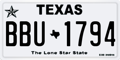 TX license plate BBU1794