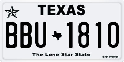 TX license plate BBU1810