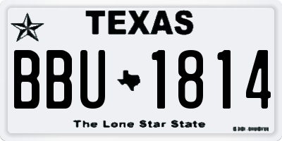TX license plate BBU1814