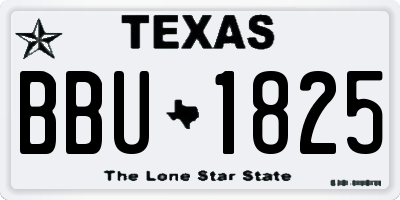 TX license plate BBU1825
