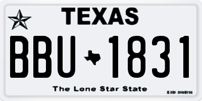 TX license plate BBU1831