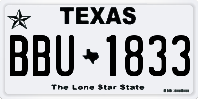 TX license plate BBU1833