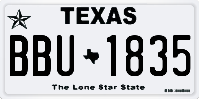 TX license plate BBU1835