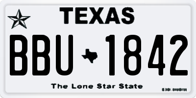 TX license plate BBU1842