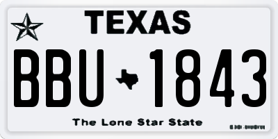 TX license plate BBU1843