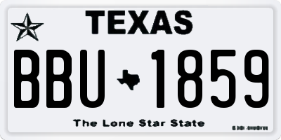 TX license plate BBU1859